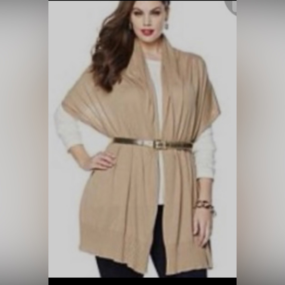 Iman Global Chic TAN Ribbed Scarf Wrap Boxed NEW NWT NIB